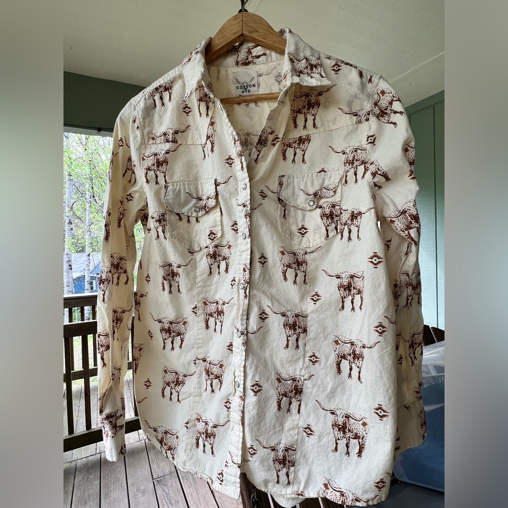 Cotton & Rye Outfitters Pearl Snap Shirt Size Medium